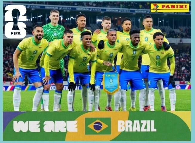 Figurinhas oficiais da seleção Brasil - Copa do Mundo 2026