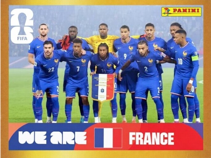Figurinhas oficiais da seleção França - Copa do Mundo 2026